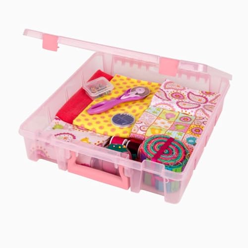 Image of ArtBin 6955RK Super Satchel 1-Compartment Box, Art & Craft Organizer, 1-Pack, Translucent Blush