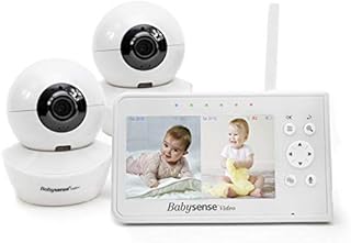 Baby Monitor, Babysense 4.3" Split Screen, Video Baby Monitor with Two Cameras