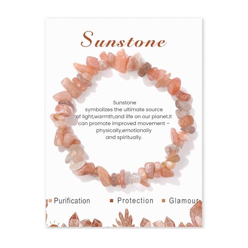 Sunstone Bracelet for Women 5-8mm Raw...