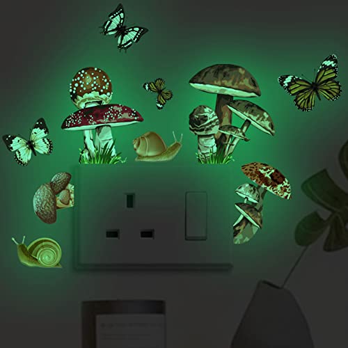 Vinilo decorativo fluorescente mariposas y hongos miniatura 6