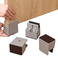 Ezprotekt Verstelbare bed- en meubelverhogers met schroefklem, 10 cm zware sofatafels stoelverhogers, geschikt voor vierkante/ronde stoelpootdiameter van 0 - 1,5, ondersteunt 20.000 lbs (zwart, set