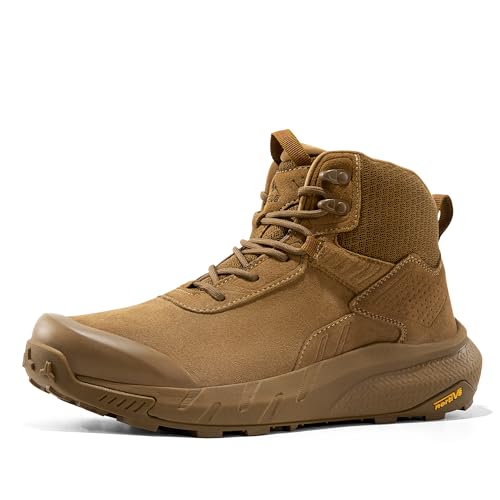 NORTIV 8 Botas Militares Ligeras Hombre Botas Tácticas de Seguridad Impermeables Botas Transpirable de Combate Policiales Antideslizantes,Size 46,Coyote,SNMT246M