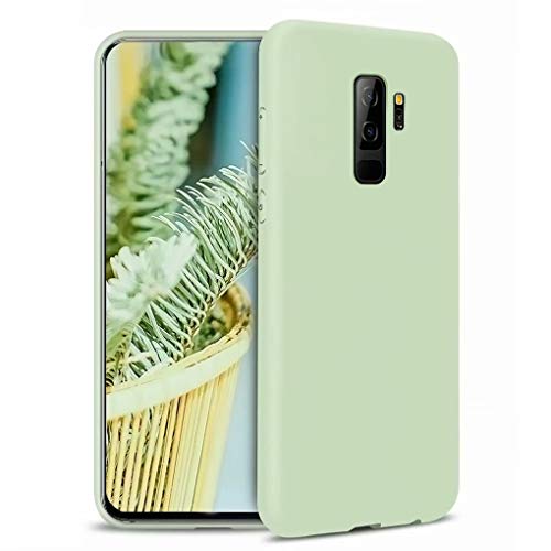 NiaCoCo Compatible avec Samsung Galaxy S9 Plus Coque Ultra Mince Antichoc Silicone Liquide Étui pour Téléphone Gel Doux Microfibre de Caoutchouc Rayure Protecteur Cas(Vert) Cover