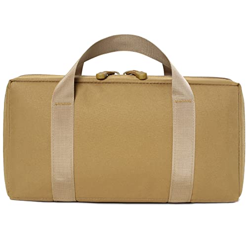 Valinov Soft Pistol Case – Portable Tactical Handgun Pouch With Magazine Storage Slots For Handguns And Ammo, Lightweight Gun Range Bag For Outdoor Hunting Shooting Storing Transporting (Tan) #TOP28