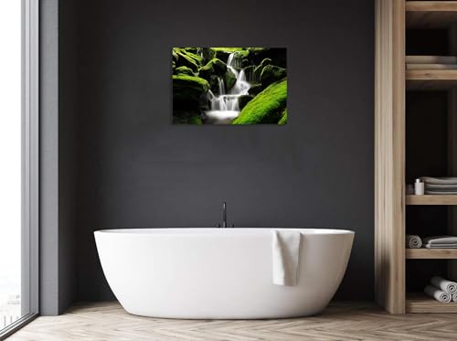 Cascade de mousse verte qui coule impression sur toile sans cadre - 4