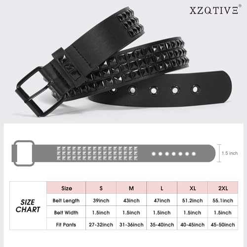 Studded Belt Metal Punk Rock Rivet Belts for Women/Men Punk Leather Belt Gothic Belt Accessories for Jeans Pants