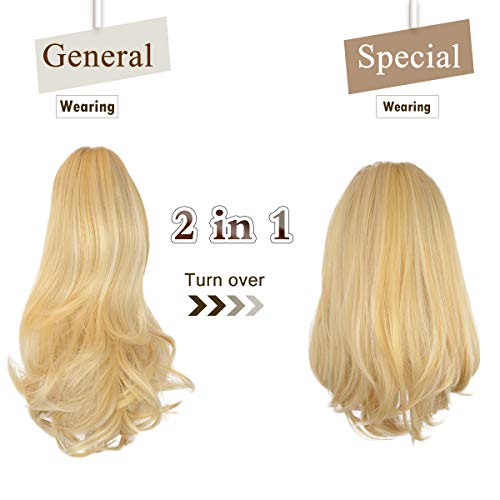 Sofeiyan 13" Ponytail Extension Long Curly Ponytail Clip In Claw Hair Extension Natural Looking Synthetic Hairpiece For Women, Silver Grey #TOP2
