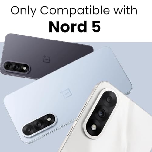 Image of RIGGEAR Shockproof Sleek Hybrid Armor 360 Rotating Magnetic Ring Stand Back Cover Case Compatible with MagSafe Accessories for OnePlus Nord 5 5G (Clear PC + Black TPU Bumper)