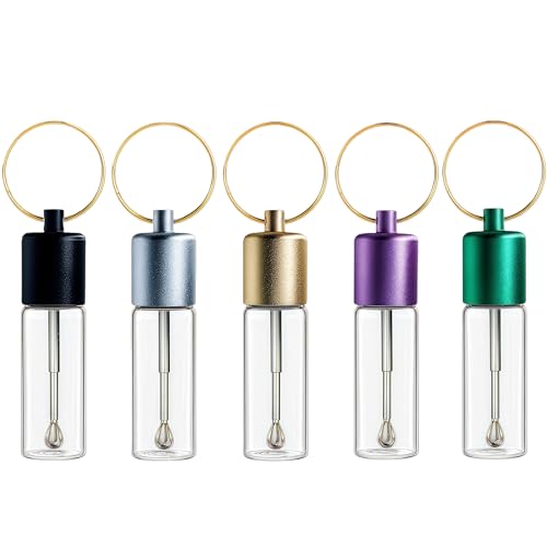 Petrip 5-Pack Travel Glass Spice Jars with Spoon - BPA-FREE Glass Food Storage Containers for Spices Sugar & Seasonings