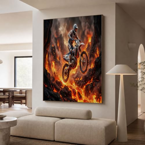 Toile de sports extrêmes grand format 80x120 cm style artistique haut de gamme