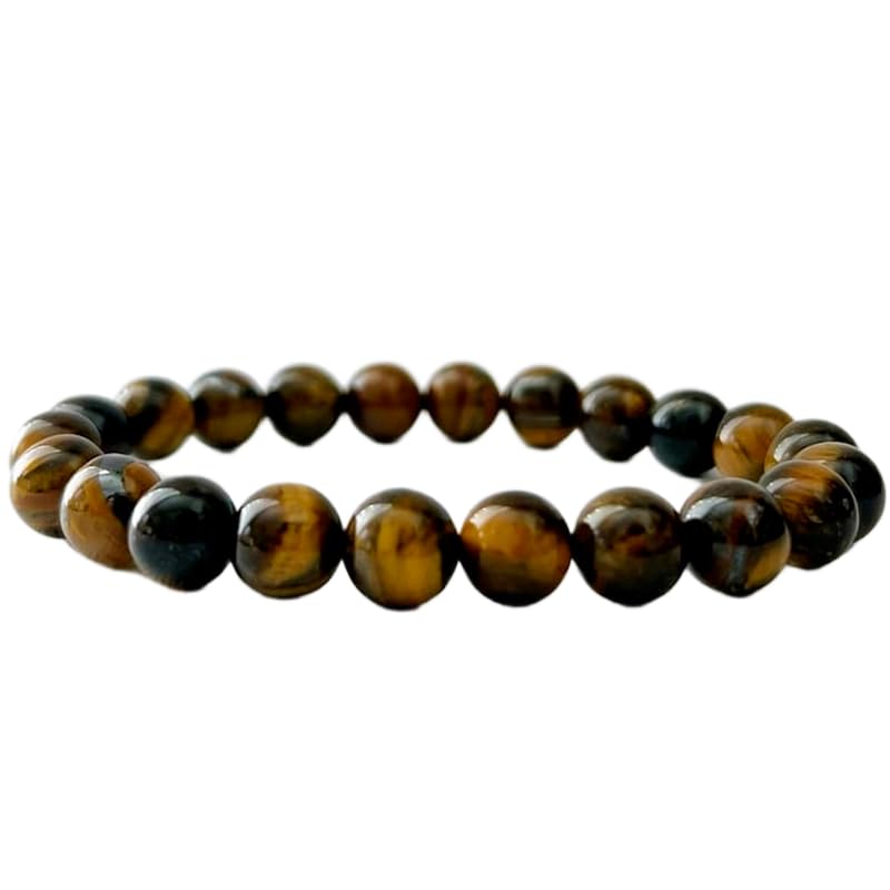 Œil de tigre 8mm LK_WOSB_00700 | Bracelet énergétique en pierre ronde brune