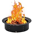 GoyRrbay Fire Pit Ring Liner 36-Inch Outer/30-Inch Inner Diameter, Round Heavy Duty Solid Metal Steel Fire Rings for Outside Wood Burning, Smokeless Firepits for Garden Bonfire Patio Camping