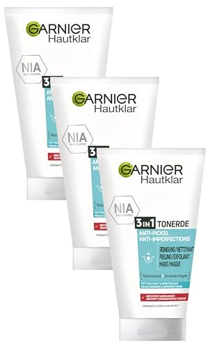 Garnier Hautklar 3 in 1 Gesichtsreinigung für unreine Haut, Reinigung, Peeling und Maske, Mit Salizylsäure und Tonerde, 1 x 150 ml (Packung mit 3) Garnier Hautklar 3 in 1 Gesichtsreinigung für unreine Haut, Reinigung, Peeling und Maske, Mit Salizylsäure und Tonerde, 1 x 150 ml (Packung mit 3)