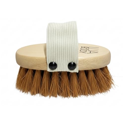 Spazzola Corpo A Secco Setole Naturali - Dry Brushing - Massaggio Drenante, Anticellulite - Spazzola Massaggio A Secco - Scrub Corpo - Made in Italy Dry Brush