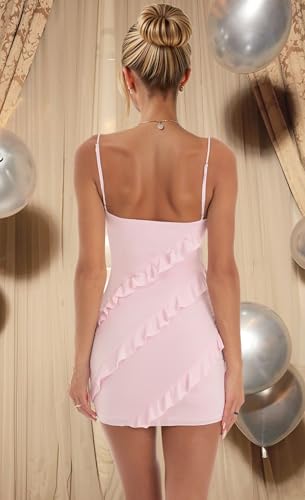 Chiffon Mini Dresses with Ruffles 2025 for Women Spahgetti Formal Evening Dress TN3614