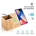 Veelink Bamboo Wireless Charger with Organizer Wood Wireless Charging Station for iPhone 16/15/14/13/12/11/Xs Pro MAX/XR/XS/X/SE, Compatible with Samsung S24/S23/S22/S21/S20 S & Note Series(Standard)