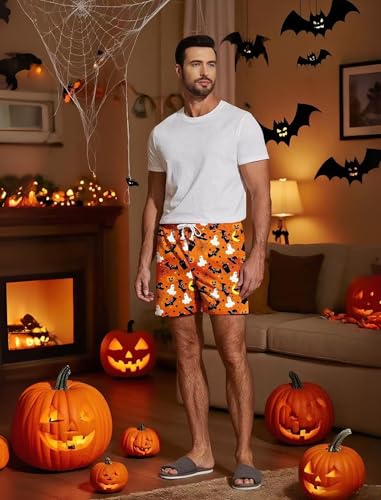 Image of Deyeek 5.5 Inch Mens Pajama Shorts Sleep Cotton Lounge PJ Lightweight Elastic Waist Drawstring Nightwear Bottom with Pockets