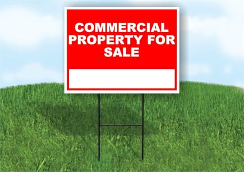 Commercial Property for Sale Write On Me Red 18x24 in Double Sided Yard Road Sign w/Stand