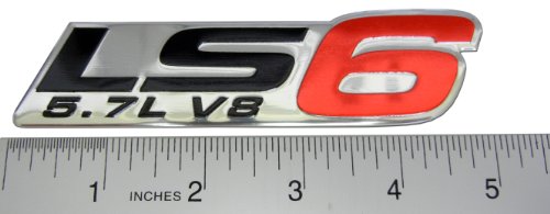 Erpart Ls6 5.7L V8 Red Engine Emblem Badge Nameplate Highly Polished Aluminum Chrome Silver Compatible With Gm General Motors Cadillac Cts-V Ctsv Chevy Corvette Z06 Z-06 C5 Zr1 01-05 07 2001-2005 2007 #TOP1
