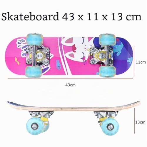 ERNAN Skateboard,17“ pour Enfant Fille/Garçon Débutant,T-Tool Inclus,Skateboard Enfants (Pink Rabbit) – vue 2