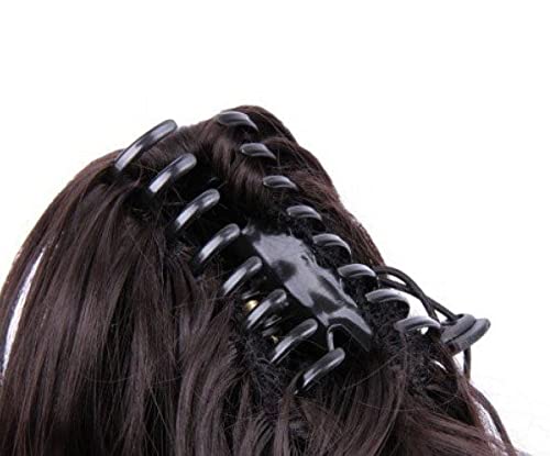 Easihair Classy Ponytail Color 6 Fudgesicle Hairpieces 5.5" Length Reversible Claw Clip Attachment Synthetic Wavy Layered Pony Clip On Bundle Maxwigs Hairloss Booklet #TOP4