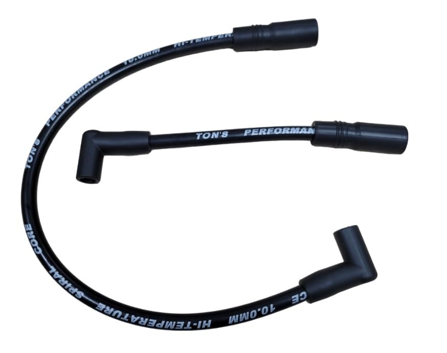 Black 10mm Spark Plug Wires Compatible for Harley Davidson Big Twin 1999-2017 FXD Dyna FXST Softail TONS-99DYNA-10mm