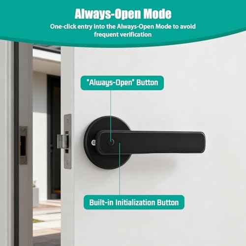 Smart Door Lock, Front Door Fingerprint Door Locks, Digital Door Handle Lock with Voice Broadcast, APP Unlocking, Two Keys, Suitable for Bedroom, Office, Hotel - Image 4