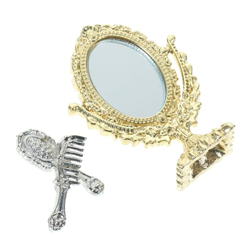 Gatuida 1 Juego Mini Espejo cosmético diminuto Hacer pequeños Chicas maquilhagem nezeni Cosmetics Decor Mini Espejos Juguete Accesorios para Casas de muñecas en Miniatura aleación