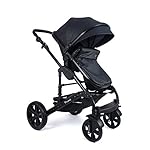 Pixini California Kinderwagen (3in1 Megaset mit Babyschale Kunstleder schwarz)