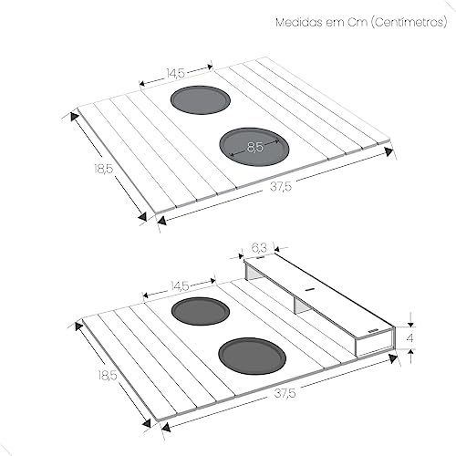 Bandeja Esteira Porta Copos Braço de Sofá Kit com 01 porta controle e 01 simples (IPÊ-AMARELO)