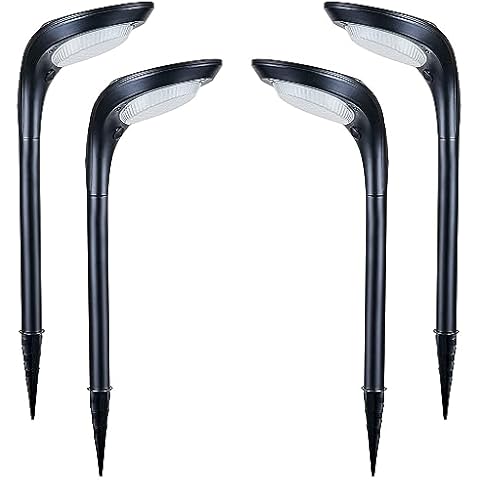 ivSunTEK Solar Outdoor Pathway Lights, 4 Pack, Waterproof IP65, Stylish Snake Head Shape Design, Warm/Cool Light Dual Modes Switchable, Efficient Landscape Lighting for Garden, Walkway, Patio Cover