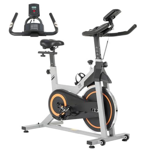Image of Stationary Exercise Bike for Home, Indoor Cycling Bike with Silent Belt Drive, Adjustable Seat & Resistance, LCD Display, iPad Holder, 264 LBS Weight Capacity
