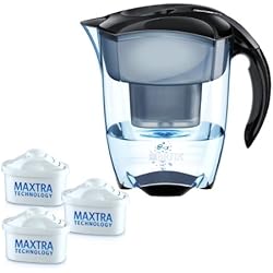 Brita Elemaris - Jarra XL con filtro para agua (incluye 3 cartuchos), color negro