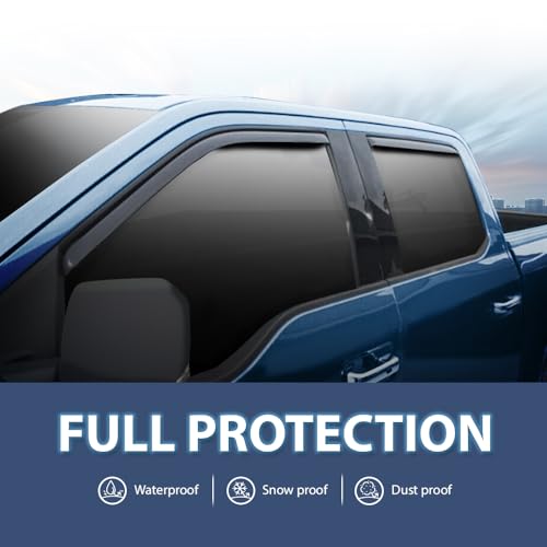 PIT66 in-Channel Window Rain Guards Compatible with Ford F150 SuperCrew 2015-2024,Fit F150 Raptor SuperCrew 2017-2024 Only Fit Supercrew Cab Window Deflectors Vent Visors Smoke 4 PCS by PIT66 - Image 3
