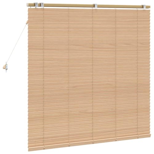 Persiana de madera de paulownia de 135 x 130 cm con protección visual para ventanas 5