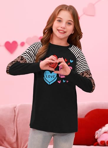 Image of BesserBay Girls St Patrick's Day Raglan Shirt Irish Sequin Lucky Stripe Shamrock Graphic Top 4-14 Years