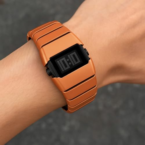 Image of Shocknshop Digital Sleek Minimal Design Multifunctional Electronic LED Black Dial Unisex Wrist Watch for Men Women -WCH376