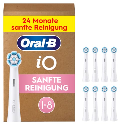 Oral-B iO Aufsteckbürsten Sanfte Reinigung, Weiß, 8 Stück