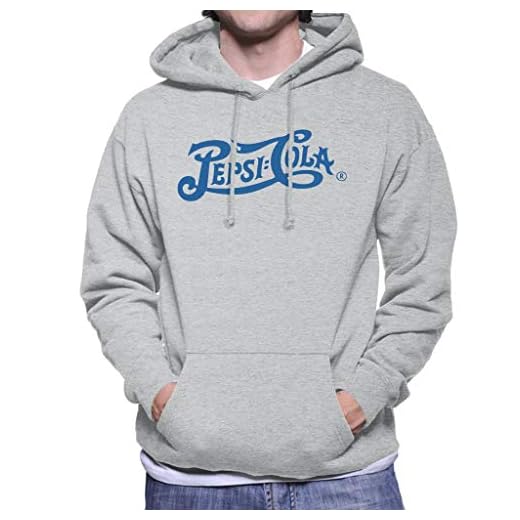 Pepsi Cola Sudadera con capucha para hombre con logo de 1906 gris L
