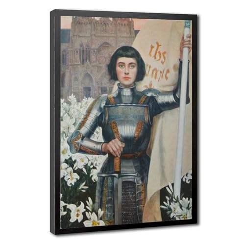 Toile Jeanne D'arc cadeau décoration historique avec cadre