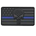 LEGEEON All Black Blue Line Punisher American Flag Morale PVC Rubber Touch Fastener Patch