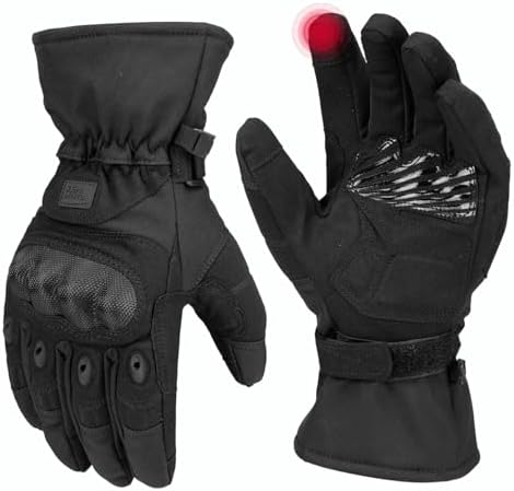 KEMIMOTO Motorradhandschuhe mit 3 Touchscreen-Fingern, griffige Handfläche | Windabweisendes Material, rutschhemmende Handfläche und drei Touchscreen-Finger für Motorradfahrten und