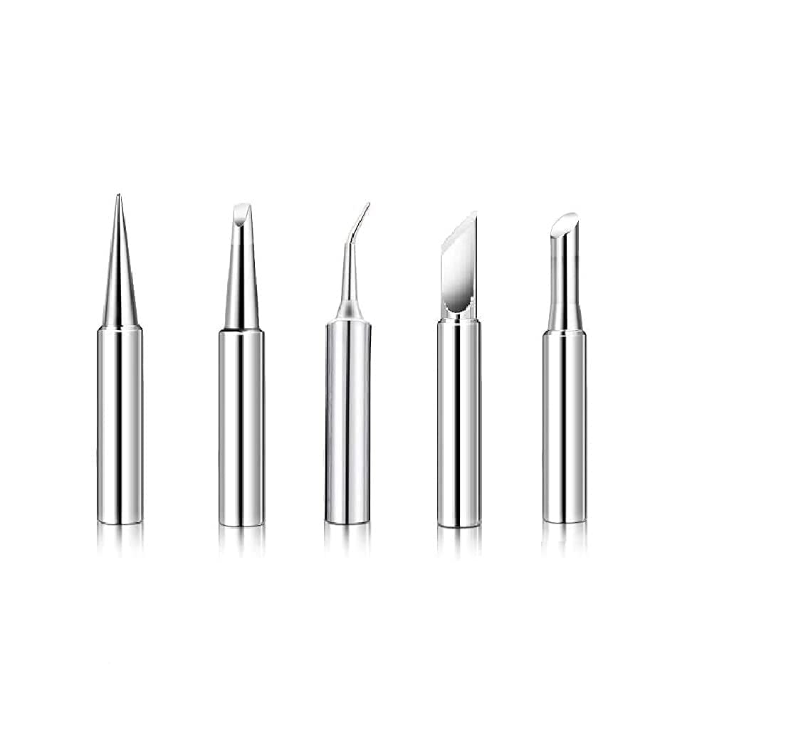 Wroughton Set of 5 Different Model Soldering Iron Bits Soldering Tips Suitable For Model 907 900M-T-K,936,937,3.2D/IS/3C/T-I) - Silver Soldering Bits (Copper) (B0B2GMKC1L) Amazon Price History, Amazon Price Tracker