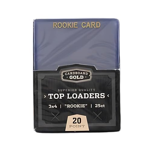 Cardboard Gold - 35pt Top Loaders for Cards - 500 Count - Premium 3x4 Inch Trading Card Toploaders - Gold Rookie Imprint - Protect Your Sports Cards with These Clear Protectors (500 Toploaders)