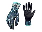 Digz Small Comfort Grip Garden Gloves, Knit Shell, Latex Free, Navy
