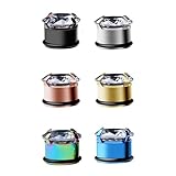 BWDHJLEY 6 túneles de acero inoxidable, tapones de túnel para hombre, multicolor con circonita cúbica, piercing para mujer, 2G(6mm), Acero inoxidable, Circonia cúbica