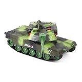 Lihgfw Große Fernbedienung Auto Simulation Modell Elternkind Set Fernbedienung Auto Aufladung Kinder Offroad Multi-Terrain Toy Große 44 cm Kampftank (Color : Army Green)