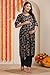 Women's Maternity Nursing Kurti Set with Bottom, Red Floral Print, Cotton Blend, Feeding Friendly Zip Design (US, Alpha, X-Large, Regular, Regular, BLACK)