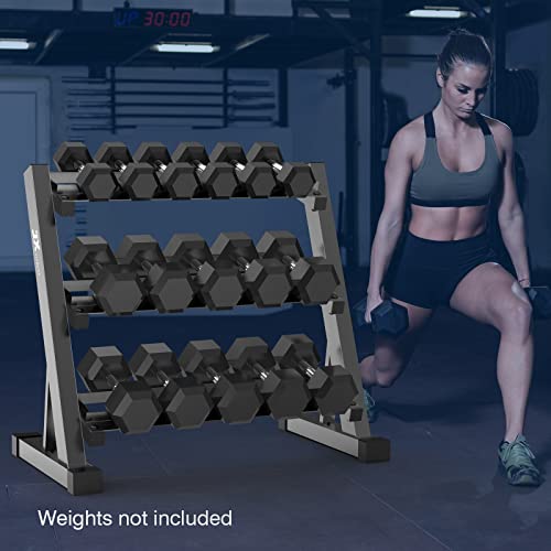JX FITNESS Dumbbell Rack Stand Weight Rack for Dumbbells Home Gym Storage 3 Tier Holder 1000Lbs(RACK ONLY)