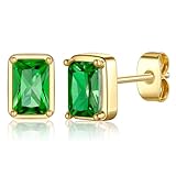 Ritach Valentines Day Gifts for Her Women - Emerald Earrings Gold Stud Earrings for Women Hypoallergenic Earrings for Girls Gifts for Teen Girls Jewelry Emerald Earrings Studs Birthstone Earring Green